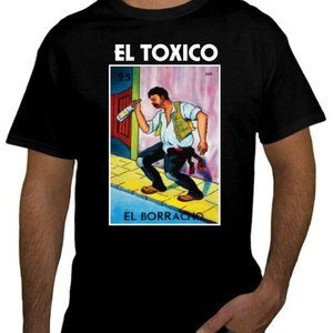 El Toxico (Borracho) Mexican Loteria T-Shirt Black